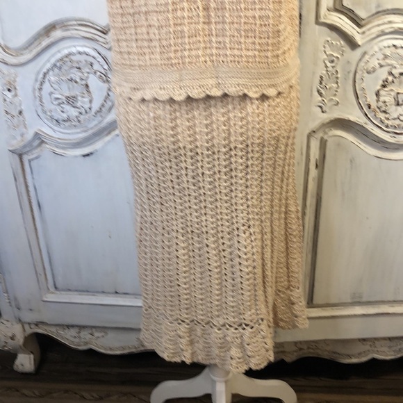CottageCore Victorian Edwardian Coastal Cowgirl 2Pc Crocheted Skirt Set - Picture 9 of 11